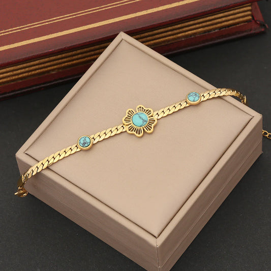 Pulsera acero inoxidable Flor