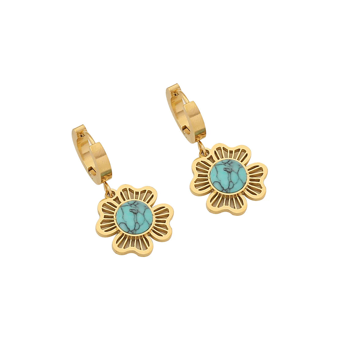 Pendientes de acero Flor