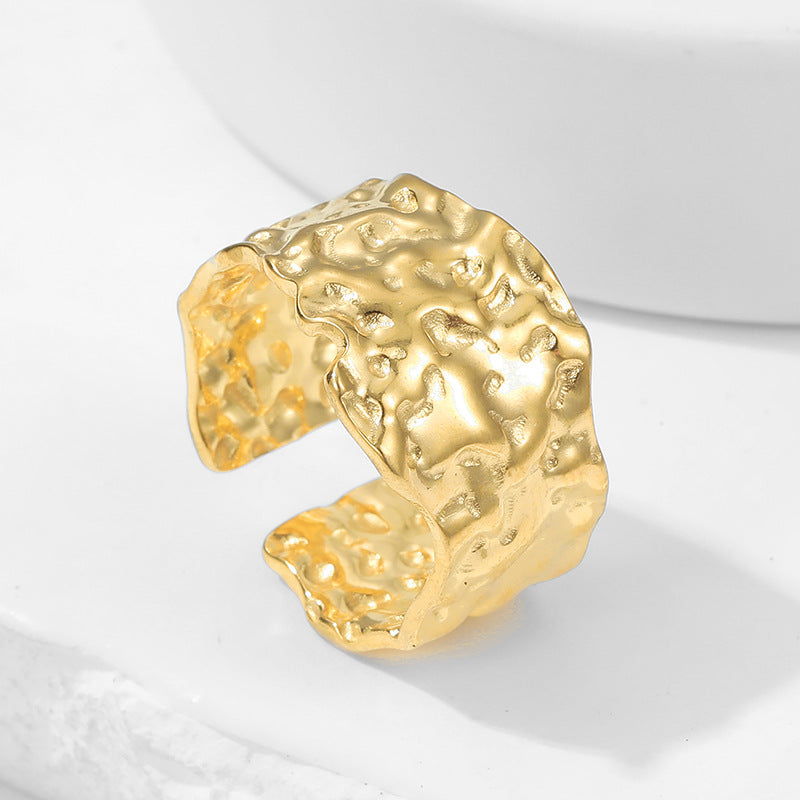 Anillo abierto geométrico de moda de acero inoxidable