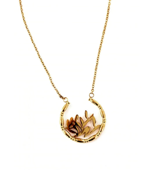 Collar acero inoxidable Diseño Hoja