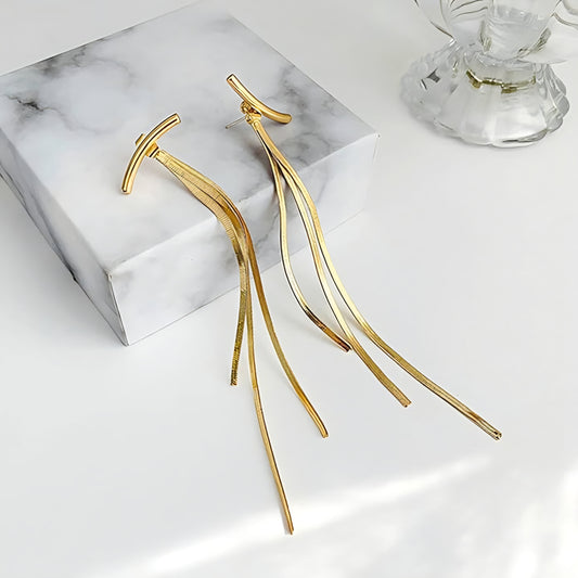 Pendientes largos con borla