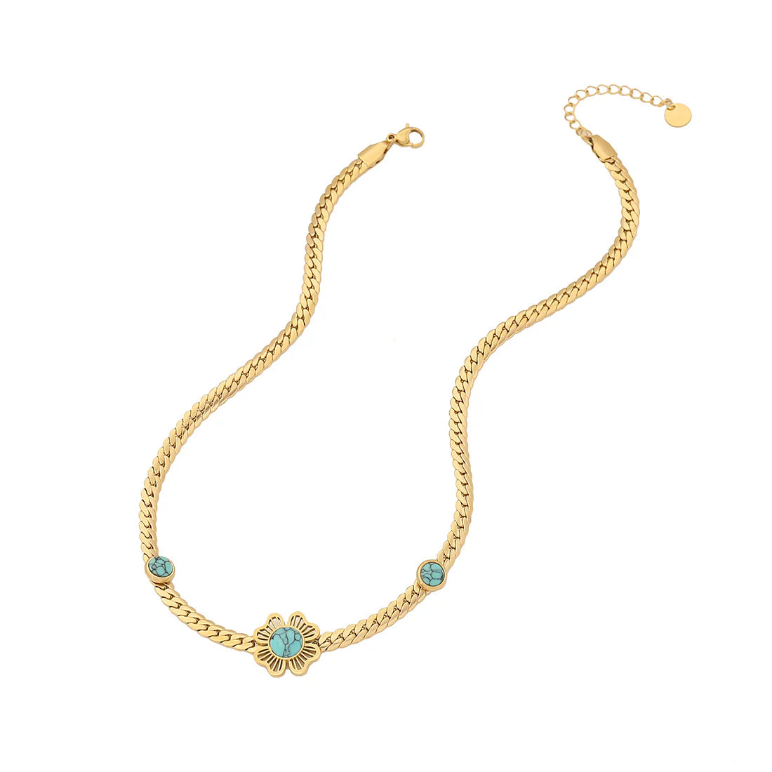 Collares acero inoxidable con flores