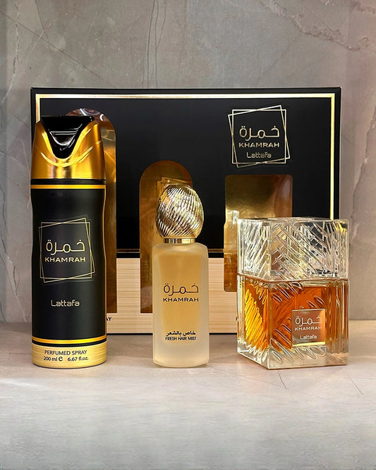 PACK KHAMRAH PERFUME+PERFUME CAPILAR +DESODORANTE