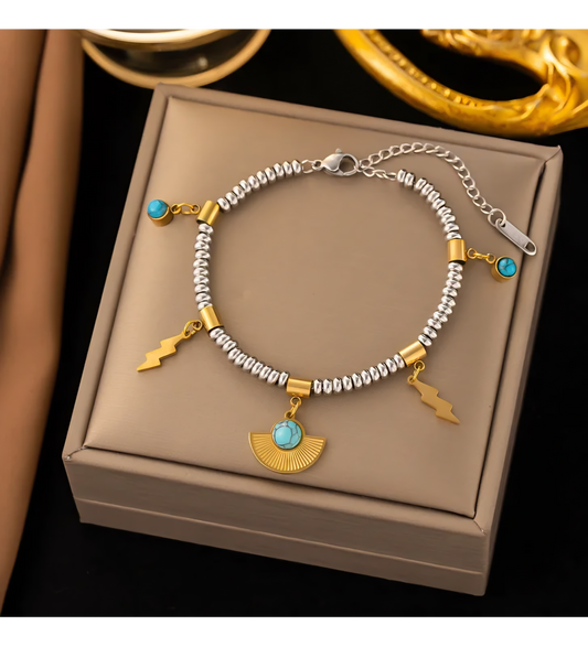 Pulsera detalles turquesas